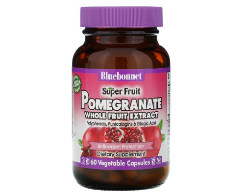 Bluebonnet Nutrition, Экстракт цельных плодов граната, 60 капсул Bluebonnet Nutrition, Экстракт цельных плодов граната, 60 капсул