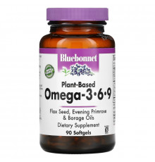 Bluebonnet Nutrition, Растительные омега 3·6·9 кислоты в капсулах, для поддержания здоровья, 90 капсул
