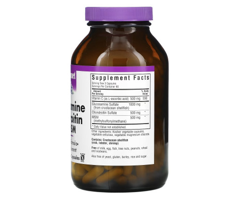 Bluebonnet Nutrition Глюкозамин Хондроитин Плюс MSM 180 овощных капсул Bluebonnet Nutrition Глюкозамин Хондроитин Плюс MSM 180 овощных капсул