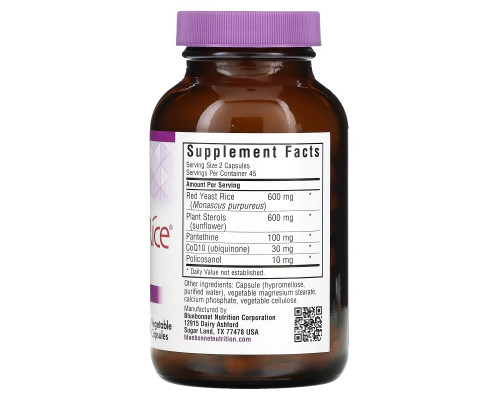 Bluebonnet Nutrition, CholesteRice, 90 капсул в растительной оболочке Bluebonnet Nutrition, CholesteRice, 90 капсул в растительной оболочке
