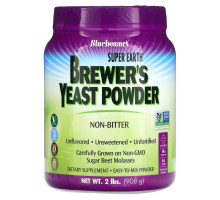 Bluebonnet Nutrition, Сухие дрожжи Super Earth Brewer'S Unflavored в порошке, для здоровья кожи и волос, 2 фунта (908 г)