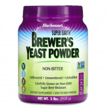 Bluebonnet Nutrition, Сухие дрожжи Super Earth Brewer'S Unflavored в порошке, для здоровья кожи и волос, 2 фунта (908 г)
