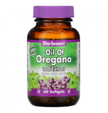 Bluebonnet Nutrition, Масло из экстракта листа душицы, 60 мягких капсул