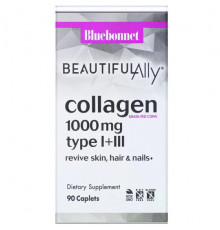 Для мышц и суставов Bluebonnet Nutrition, Beautiful Ally, коллаген типа I и III, 1000 мг, 90 капсул