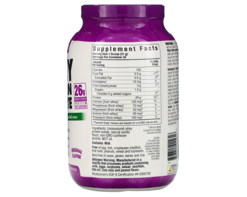 Bluebonnet Nutrition, 100% натуральный изолят сывороточного белка с натуральным оригинальным вкусом, 2.2 фунтов (992 г) Bluebonnet Nutrition, 100% натуральный изолят сывороточного белка с натуральным оригинальным вкусом, 2.2 фунтов (992 г)