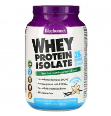 Bluebonnet Nutrition, На 100% натуральный изолят сывороточного протеина, натуральная французская ваниль, 2 фунта (924 г)