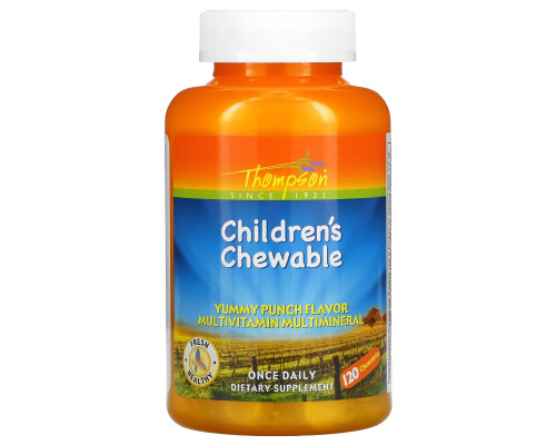 Thompson, Children's Chewable, Yummy Punch Flavor, 120 Chewables Thompson, Children's Chewable, Yummy Punch Flavor, 120 Chewables
