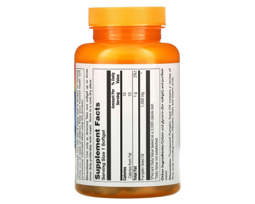 Thompson, Масло семян тыквы, 1000 мг, 60 капсул Thompson, Масло семян тыквы, 1000 мг, 60 капсул