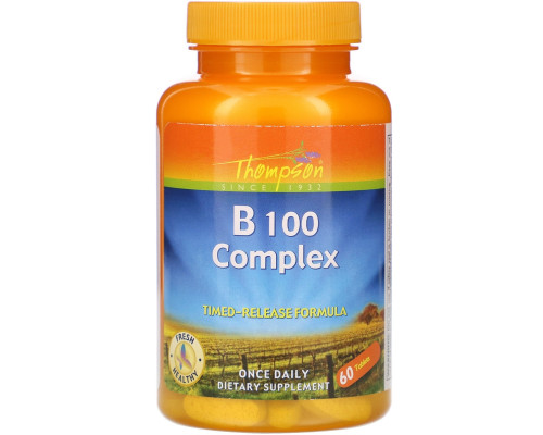 Thompson, B 100 Complex, 60 Tablets Thompson, B 100 Complex, 60 Tablets
