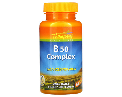 Thompson, Комплекс B50, 60 капсул Thompson, Комплекс B50, 60 капсул
