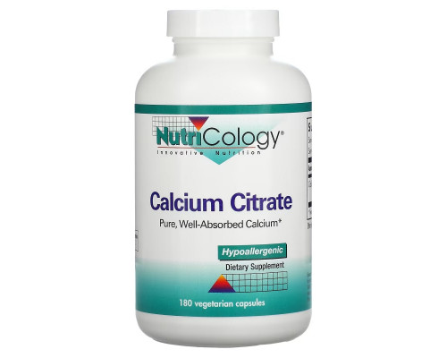 Nutricology Цитрат кальция 180 растительных капсул Nutricology Цитрат кальция 180 растительных капсул