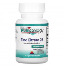 Nutricology Цитрат цинка 25 60 вегетарианских капсул