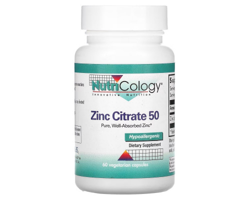 Nutricology Цитрат цинка 50 60 растительных капсул Nutricology Цитрат цинка 50 60 растительных капсул