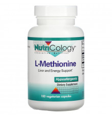 Nutricology, L-метионин, 100 растительных капсул