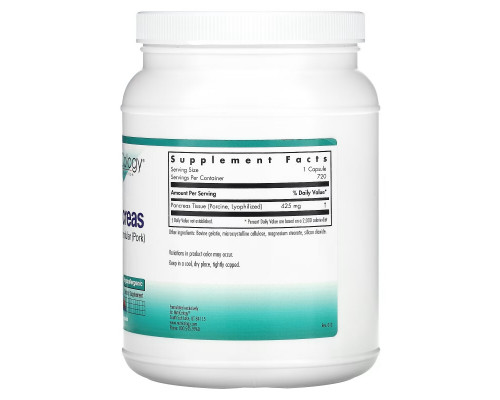 Nutricology Панкреас натуральный железистый материал (свиной) 720 растительных капсул Nutricology Панкреас натуральный железистый материал (свиной) 720 растительных капсул