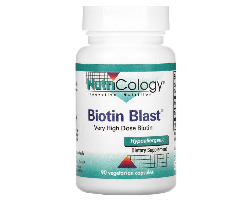 Nutricology, Biotin Blast, 90 вегетарианских капсул Nutricology, Biotin Blast, 90 вегетарианских капсул