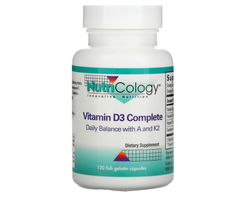 Nutricology, Комплекс с витамином D3, 120 капсул из рыбьего желатина Nutricology, Комплекс с витамином D3, 120 капсул из рыбьего желатина