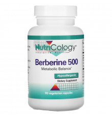 Nutricology, Берберин 500, 90 вегетарианских капсул