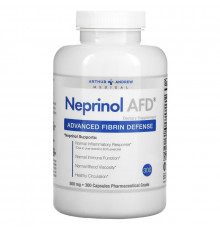 Arthur Andrew Medical, Neprinol AFD, защита организма от вредного воздействия фибрина, 500 мг, 300 капсул