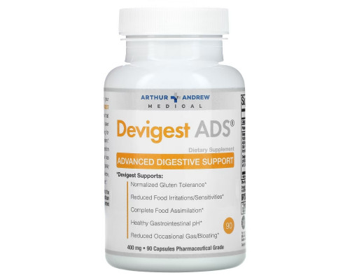 Arthur Andrew Medical, Devigest ADS, Advanced Digestive Support, 400 mg, 90 Capsules Arthur Andrew Medical, Devigest ADS, Advanced Digestive Support, 400 mg, 90 Capsules