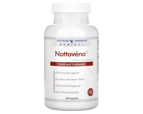 Arthur Andrew Medical Nattovena Pure Nattokinase 4000 FU 180 Capsules Arthur Andrew Medical Nattovena Pure Nattokinase 4000 FU 180 Capsules