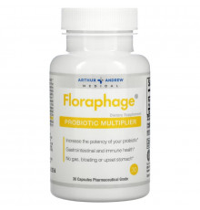 Arthur Andrew Medical, Floraphage, мультипликатор пробиотиков, 30 капсул