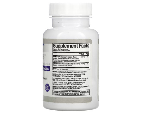 Arthur Andrew Medical, FODMAP DPE, 60 Capsules Arthur Andrew Medical, FODMAP DPE, 60 Capsules