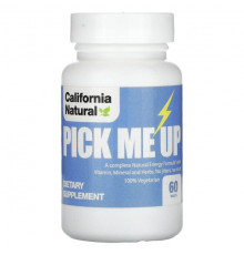 Растительные экстракты и настойки California Natural, Pick Me Up, 60 таблеток