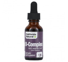 Витамины группы B California Natural, комплекс витаминов группы B, малина, 30 мл (1 унция)