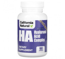 Для здоровья кожи California Natural, HA, комплекс с гиалуроновой кислотой, 90 капсул