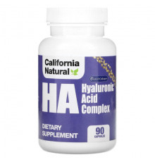 Для здоровья кожи California Natural, HA, комплекс с гиалуроновой кислотой, 90 капсул