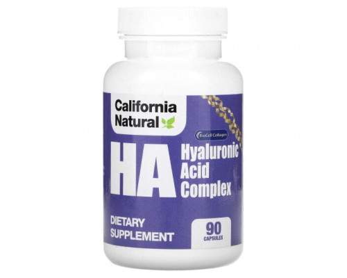 Для здоровья кожи California Natural, HA, комплекс с гиалуроновой кислотой, 90 капсул Для здоровья кожи California Natural, HA, комплекс с гиалуроновой кислотой, 90 капсул