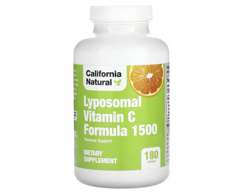 Витамин C California Natural, Lyposomal Vitamin C Formula 1500, 180 капсул Витамин C California Natural, Lyposomal Vitamin C Formula 1500, 180 капсул