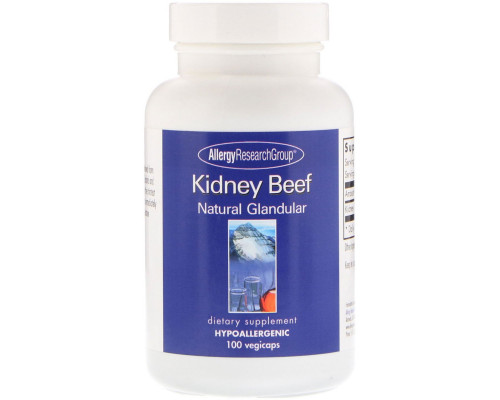Allergy Research Group, Kidney Beef, Natural Glandular, 100 vegicaps Allergy Research Group, Kidney Beef, Natural Glandular, 100 vegicaps