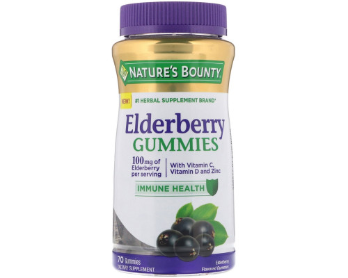 Nature's Bounty, Elderberry Gummies, 100 mg, 70 Gummies Nature's Bounty, Elderberry Gummies, 100 mg, 70 Gummies
