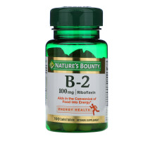 Nature's Bounty, Витамин B2, 100 мг, 100 таблеток, покрытых оболочкой