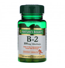 Nature's Bounty, Витамин B2, 100 мг, 100 таблеток, покрытых оболочкой