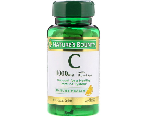 Nature's Bounty, Витамина C с шиповником, 1000 мг, 100 капсул с оболочкой Nature's Bounty, Витамина C с шиповником, 1000 мг, 100 капсул с оболочкой