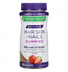 Nature's Bounty, Advanced Hair, Skin, & Nails Gummies, Strawberry, 80 Gummies