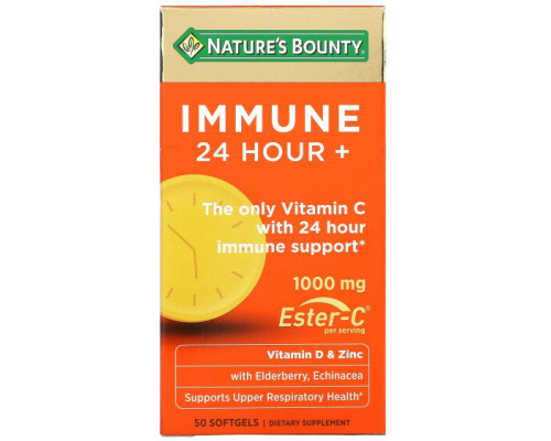 Витамин C Gold Series, Immune 24 Hour+, 1,000 mg, 50 Softgels (500 mg per Softgel) Витамин C Gold Series, Immune 24 Hour+, 1,000 mg, 50 Softgels (500 mg per Softgel)