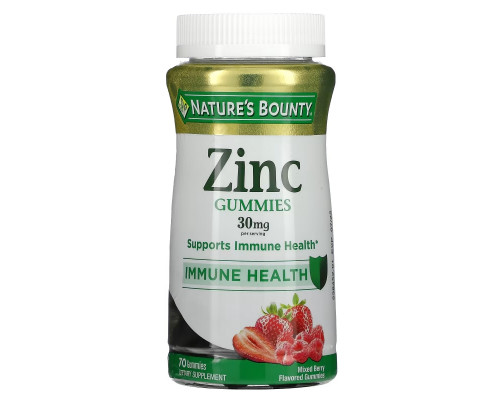 Nature's Bounty, Zinc Gummies, Mixed Berry, 30 mg, 70 Gummies Nature's Bounty, Zinc Gummies, Mixed Berry, 30 mg, 70 Gummies