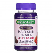 Nature's Bounty, Advanced, Hair, Skin & Nails, Mixed Fruit, 3,000 mcg, 80 Jelly Beans