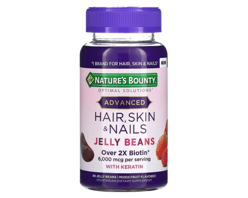 Nature's Bounty, Advanced, Hair, Skin & Nails, Mixed Fruit, 3,000 mcg, 80 Jelly Beans Nature's Bounty, Advanced, Hair, Skin & Nails, Mixed Fruit, 3,000 mcg, 80 Jelly Beans