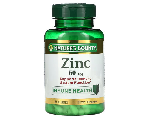 Nature's Bounty, Цинк, 50 мг, 200 капсул Nature's Bounty, Цинк, 50 мг, 200 капсул