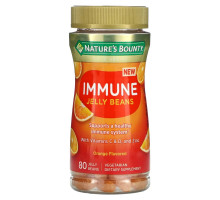 Nature's Bounty, Immune Jelly Beans, With Vitamin C & D, and Zinc, Orange, 80 Jelly Beans