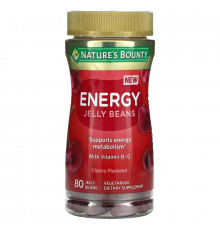 Nature's Bounty, Energy Jelly Beans, With Vitamin B-12, Cherry, 80 Jelly Beans