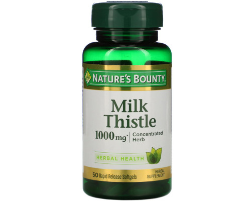 Nature's Bounty, Расторопша, 1000 мг*, 50 мягких капсул Nature's Bounty, Расторопша, 1000 мг*, 50 мягких капсул