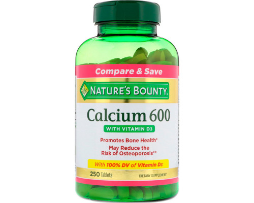 Nature's Bounty, Кальций 600 с витамином D3, 250 таблеток Nature's Bounty, Кальций 600 с витамином D3, 250 таблеток