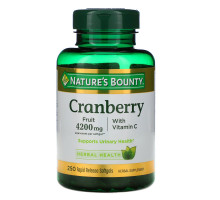 Nature's Bounty, Клюква, с витамином C, 250 желатиновых капсул быстрого высвобождения