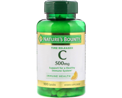 Nature's Bounty, Time Released C, 500 mg, 100 Capsules Nature's Bounty, Time Released C, 500 mg, 100 Capsules